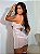 Camisola Angela em Renda e Tule Poá com Cinta-Liga e Strappy no Busto BRANCO - Imagem 4