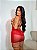Camisola Angela em Renda e Tule Poá com Cinta-Liga e Strappy no Busto VERMELHO - Imagem 2