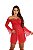 Camisola Kelly em Renda com Bojo e Calcinha - VERMELHO - Imagem 1
