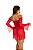 Camisola Kelly em Renda com Bojo e Calcinha - VERMELHO - Imagem 3