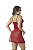 Camisola Cecile Sensual de Tule com Abertura VERMELHO - Imagem 3