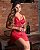 Camisola Cecile Sensual de Tule com Abertura VERMELHO - Imagem 2