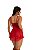 Camisola Sexy Natalia em Tule e Renda com Calcinha - VERMELHA - Imagem 2