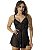 Camisola Sexy Natalia em Tule e Renda com Calcinha - PRETO - Imagem 1