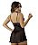 Camisola Sexy Natalia em Tule e Renda com Calcinha - PRETO - Imagem 2
