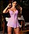 Camisola Sexy Natalia em Tule e Renda com Calcinha - LILÁS - Imagem 1