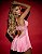 Camisola Cyrlene Costas Abertas com Detalhe em Renda ROSA - Imagem 3
