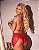 Body Natasha de Renda e Tule com Babados VERMELHO - Imagem 3