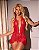 Body Natasha de Renda e Tule com Babados VERMELHO - Imagem 1