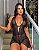 Body Natasha de Renda e Tule com Babados PRETO - Imagem 1