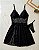 Camisola Annie Sexy em Tule com Fenda e Calcinha - PRETO - Imagem 1