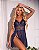 Camisola Annie Sexy em Tule com Fenda e Calcinha - AZUL MARINHO - Imagem 1