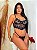 Conjunto Gisele Sensual em Tule Bordado PRETO - Imagem 1