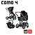 Carrinho COMO4 Trio - Woven Black - ABC - Imagem 1