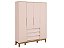 Roupeiro Noah Classic Rosa com pés em madeira - Reller - Imagem 1