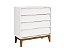 Cômoda Gaveteira Noah Classic Branco Fosco com pés em madeira - Reller - Imagem 1