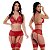 Conjunto Sexy Appeal Vermelho - Hot Flowers - Imagem 1