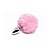 Plug Anal  em Aço Pompom de Coelho Rosa -  Tamanho P - Imagem 1