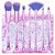 Kit Necessaire + 7 Pincéis Splash Glitter Sereia Luxo - Imagem 1
