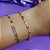 Pulseira de mini corações de olho grego coloridos banhado a ouro - Imagem 1