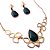 Conjunto brinco gota e colar mandala de pedra natural ágata verde banhado a ouro - Imagem 1