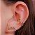 Piercing Fake V Cravejado com Zircônias Coloridas Banhado a Ouro - Imagem 2