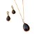 Conjunto colar e brinco gota de sodalita banhado a ouro - Imagem 4