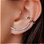 Brinco ear cuff slim cravejado zircônias folheado a ródio branco - Imagem 1