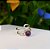 Piercing Fake Duplo de Pedra Natural Ametista Banhado a Prata - Imagem 1