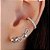 Brinco ear cuff  coração cravejado com zircônias banhado ródio branco - Imagem 2