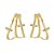 MIX Moderno: Brinco ear hook + Piercing fake 3 fios cravejado de zircônias folheado a ouro 18k - Imagem 3