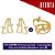 MIX Moderno: Brinco ear hook + Piercing fake 3 fios cravejado de zircônias folheado a ouro 18k - Imagem 1
