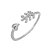 Anel ajustável de flecha com zircônias banho ródio branco - Imagem 1