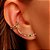 Brinco ear cuff slim cravejado zircônias banhado a ouro - Imagem 2
