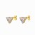 Brinco pequeno de triângulo zircônia cristal banhado a ouro - Imagem 1