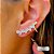 Brinco de prata ear cuff  cravejado zircônias e ponto de luz redondo - Imagem 1