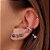 Piercing fake estrela e zircônias coloridas banhado a ródio branco - Imagem 2