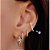 Piercing fake fino de raio com zircônias banhado a ouro - Imagem 2