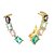 Brinco ear cuff luxo cravejado de zircônias coloridas banhado a ouro - Imagem 1