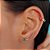 Brinco ear cuff com gota de turmalina e zircônias coloridas banhado a ouro - Imagem 2
