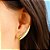 Brinco ear cuff minimalista liso banhado a ouro - Imagem 2