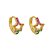 Brinco de argolinha click estrela com zircônias coloridas banhado a ouro - Imagem 1