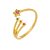 Anel ajustável estrelas 3 Marias com zircônias coloridas banhado a ouro - Imagem 1