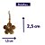 Brinco de argola com pingente de flor texturizada banhado a ouro - Imagem 6