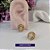 Brinco Pedra Oval de Quartzo Rosa com Borda Banhado a Ouro - Imagem 2