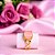 Anel com pedra central Quartzo Rosa quadrada e detalhes no aro banhado a ouro - Imagem 1