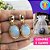 Brinco com Pedra Oval Opalina Banhado a Ouro - Imagem 1