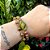 Pulseira Artesanal de Macramê com Unakita e Jade Oliva central em Fio de Encerado - Imagem 5