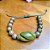 Pulseira Artesanal de Macramê com Unakita e Jade Oliva central em Fio de Encerado - Imagem 1