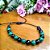 Pulseira Artesanal de Macramê com Pedras Naturais de Ágata Preta e Malaquita em Fio de Seda - Imagem 1